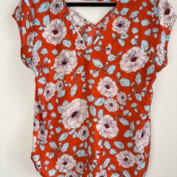 HALOGEN Nordstrom sleek‎ orange floral dress top Halogen - Picture 3 of 3
